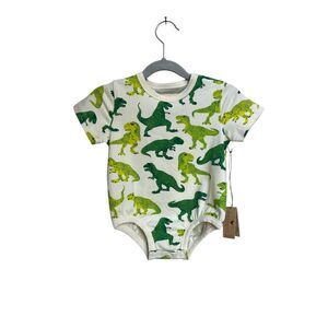 Pink‎ Chicken Blue Rooster Dinosaur Organic Bubble T-Rex Onesie Size 6-12 months